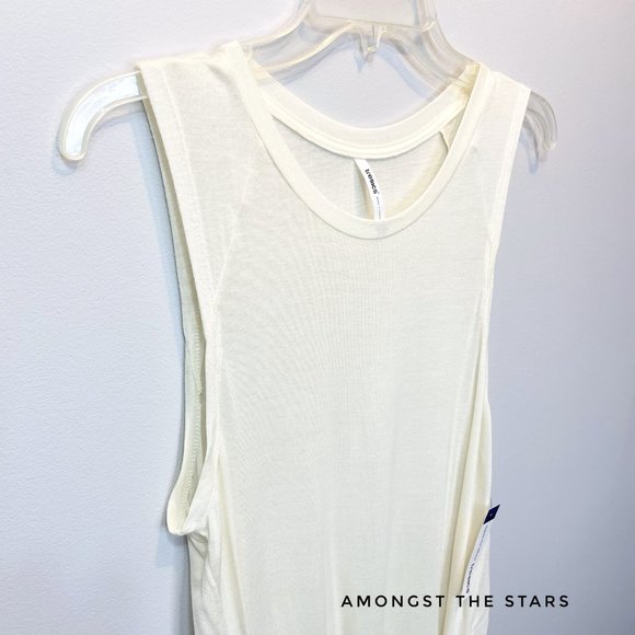 Tresics Cream Deep Armholes Muscle Tunic Tank Top - Picture 3 of 5